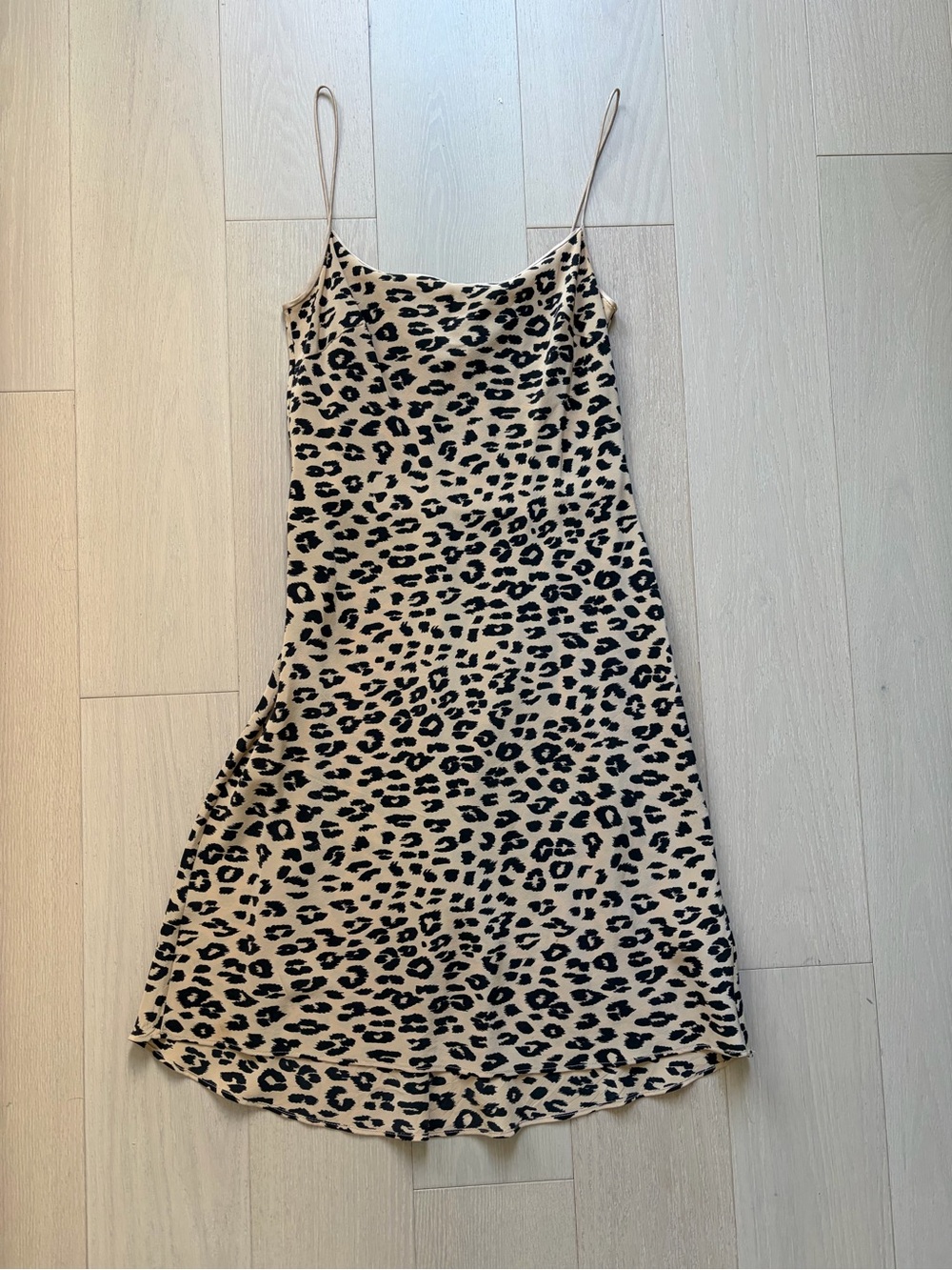 Equipment Beige and Black Leopard Slip Dress